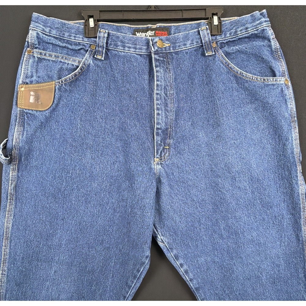 Mens'Wrangler RIGGS 42x30 Workwear Carpenter Jeans Relaxed Fit Blue Denim